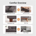DOPEDIO Modern Loveseat Sofa for Living Room,Chenille Recliner, Removable Cover, Spring Cushions, Solid Wood Frame, Easy Assembly for Small Spaces (71.25inch，Dark Grey)