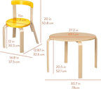 Bentwood Kids Table and Chairs Set, Kids Furniture, Assorted, 5-Piece