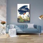 Wieco Art Canvas Print Wall Art Great Blue Heron by John James Audubon Vintage Poster Birds of America Antique Bird Illustration Wall Art for Living Room Home Kitchen Decorations