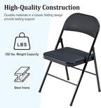 6 Pack Black Folding Chairs with Padded Cushion and Back, Foldable Indoor Outdoor Chairs with 330-LBS Capacity, Portable Heavy Duty Metal Frame Commercial Seat for Kitchen, Party, Events, Wedding