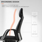 EUREKA ERGONOMIC Serene Executive Office Chair Genuine Leather Office Chair, Modern Executive Chair 135° Back Support Comfy Desk Chair with Arms & Aluminum Base for Home-Black
