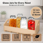 Ball Regular Mouth Mason Jars 32 oz. (12 Pack) - Quart Size Jars with Airtight Lids and Bands for Canning, Fermenting, Pickling, Meal Prep or DIY Decors and Projects Bundled with Peaknip Jar Opener