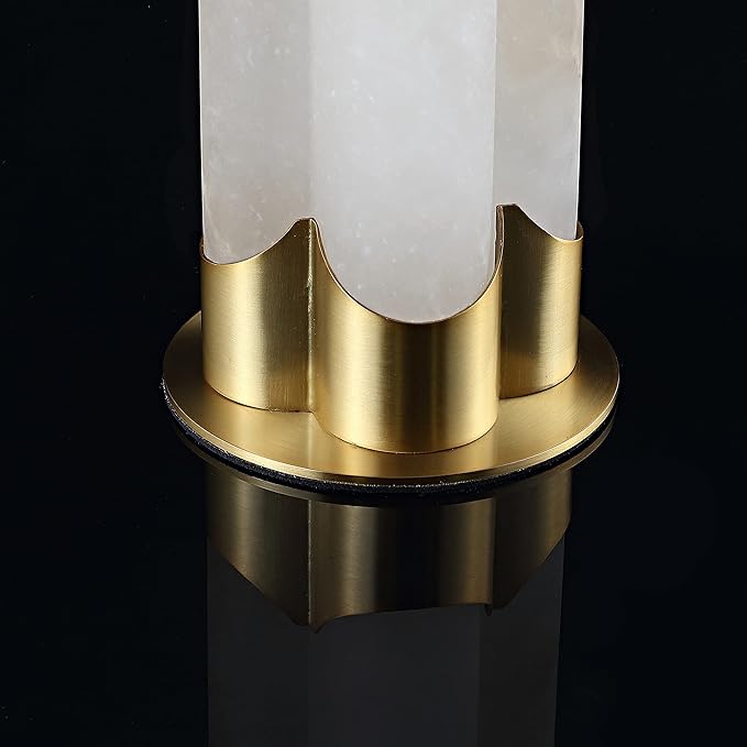SAFAVIEH Couture Lighting Collection Chavez Alabaster/Gold 28-inch Bedroom Living Room Home Office Desk Nightstand Table Lamp (LED Bulb Included)