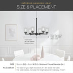Kichler Winslow 19.75" Chandelier in Brushed Nickel, 5-Light Chandelier for Dining Room, Living Room, or Bedroom, Clear Seeded Glass, (19.75" W x 16" H), 44030NI