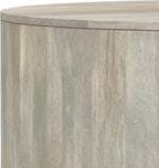 SIMPLIHOME Millbury Drum Coffee Table - 36 inch Wide Solid Mango Wood Round Living Room Table in White Wash, Contemporary Cocktail Table for Family Room or Lounge with Large Surface, Assembled
