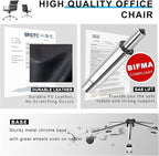 Desk Chair Comfortable Swivel Office Chair with Wheels and Armrests Wide Heavy-Duty Seat for Women and Men 22.83in Ergonomic Chair for Home Office，Black