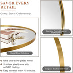 ANDY STAR Arched Mirror, 20 x 30 Inch Gold Bathroom Mirror in Stainless Steel Metal Frame, Arch Top Rounded Corner 1 Inch Deep Set Design Wall Mount Hangs Vertical