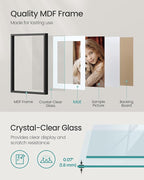 SONGMICS 11x14 Picture Frames Set of 3, Multi Photo Frame Set for Wall Gallery Decor with White Mats, Glass Front, Hanging or Tabletop Display, Black