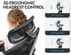 Ergonomic Office Chair - X-Shaped Computer Desk Chair Comfy, Gaming Chair, Office Chair with Lumbar Support, Mesh Office Chairs with Headrests, Desk Chair for Long Hours (Black Silver)