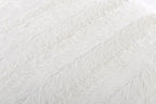 Cheer Collection Faux Fur Throw Pillows - Decorative Pillows for Couch, Bed Throw Pillows, White Accent Pillows for Bedroom or Living Room Aesthetic, Set of 2 Furry Throw Pillows, 18”x18”