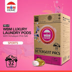 WBM Laundry Detergent Pods, Autumn Scent – 32 Pods in Recycleable Packaging for 10x Ultra Power Cleaning, Odor Defense for Activewear & Sports Shirts