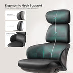 EUREKA ERGONOMIC Royal Rowan Leather Desk Chair, Microfiber PU Leather Office Chair with Wheels and Headrest, High Back Office Chair, Executive Office Chair Comfy for Home & Office, Black