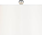 Possini Euro Design Pablo Modern Style Table Lamp with Clear Square Riser 28.5" Tall Multi Blue Art Glass White Drum Shade for Living Room Bedroom House Bedside Nightstand Home (Color May Vary)