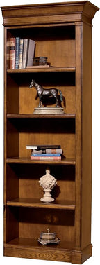 Hekman Furniture Urban Ash Burl Executive Right Bookcase – Elegant Tall Premium Adjustable Shelf Wooden Bookcase for Office Home Office & Library Use with Modern Traditional Designer Style Storage
