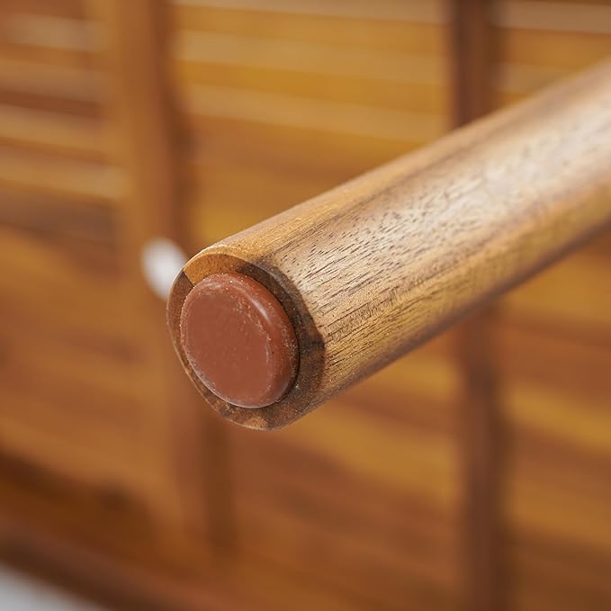 Christopher Knight Home Patio Rectangular Acacia Wood Dining Table with Umbrella Hole, Sturdy for Outdoor Dining, BBQ, Garden, Pair with Dining Chair/Bench, Teak Finish