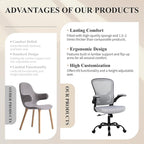 Flysky Ergonomic Office Chair, Mesh Home Office Desk Chair with Flip-up Arms and Lumbar Support, Height Adjustable, Swivel, Gray