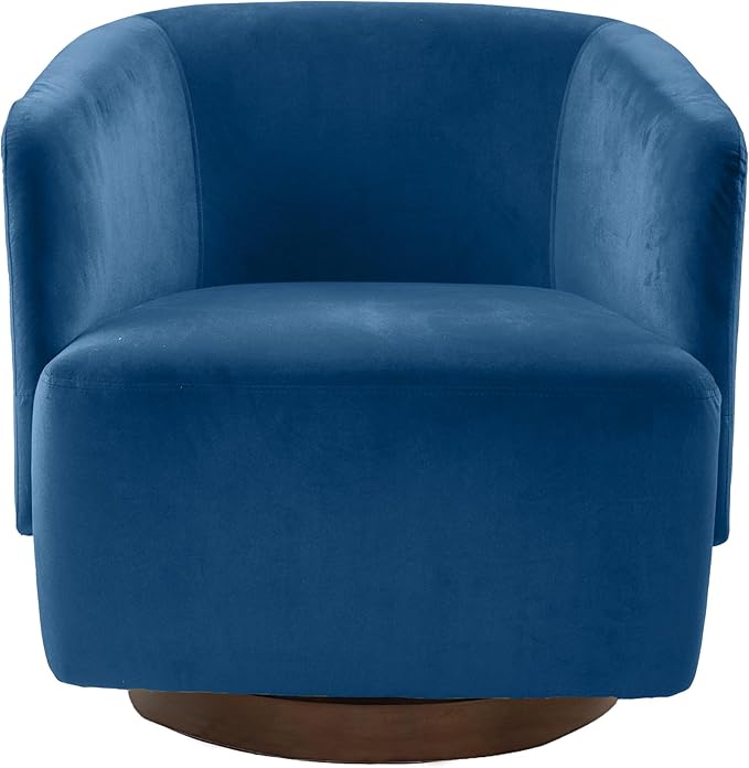 MINCETA Accent Chair,Modern Swivel Chairs for Living Room Reading and Bedroom with Wood Base,Set of 2,Velvet in Navy