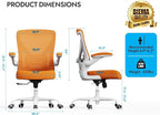 Ergonomic Office Chair - Home Office Desk Chairs Comfy, Computer Chair Ergonomic, Office Chairs with Lumbar Support, Executive Task Chair for Adults, Comfortable for Long Hours (Orange)