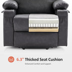 MCombo Large Power Lift Recliner Chair for Elderly, Lift Chair with Heat and Massage for Tall People, Extended Footrest, USB & Type C Ports, Cup Holders, Faux Leather 7516 (Large, Grey)