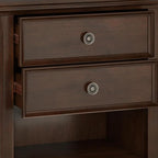 SIMPLIHOME Amherst Solid Wood 24 Inch Wide Traditional Bedside Nightstand Table in Russet Brown, for The Living Room and Bedroom