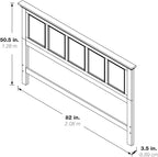 Office Star Products OSP Home Furnishings Farmhouse Basics King Headboard Only, Rustic Black Finish