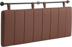 UEV King Headboard Only, Wall Mounted Hanging Upholstered Bed Head Board, Modern Vertical Channel Design of Fine Linen, Elegant Brown Fluted Headboard for Bedroom (Brown, King Size)