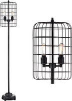 JONATHAN Y JYL4030A Odette 65" Industrial Metal Floor Lamp Industrial,Rustic,Transitional for Bedrooms, Living Room, Office, Reading, Black/Silver