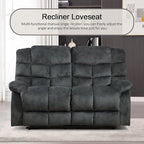 CANMOV Manual Reclining Sofa Set, 3 Pieces Sofa Set, Manual Recliner Chair, Reclining Loveseat and 3-Seat Sofa for Living Room, Furniture Set, Grey(1+2+3)