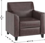 Flash Furniture Hercules Diplomat Series LeatherSoft Upholstered Side Reception Chair, Lobby Chair with Cushions and Flared Arms, Brown