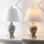 JONATHAN Y JYL3009A Grace 24" Floral LED Table Lamp Classic Cottage Bedside Desk Nightstand Lamp for Bedroom Living Room Office College Bookcase LED Bulb Included, Multicolor