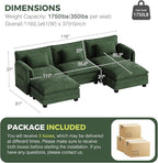 ELUCHANG 116" U Shaped Modular Sectional Cloud Couch with Pillow, Deep Seat Sofa Couches for Living Room, 5-Seat Modern Sofa with Movable Ottoman, Chenille Olive Green