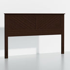 Serene King Size Wood Headboard Diagonal Panel Design in a Stained Walnut Finish