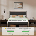 Z-hom Upgraded Full Size Bed Frame, Heavy Duty Metal Sturdy Full Bed Frame with Modern Wood Headboard & Footboard, Stable Platform Bed Furniture Bed Storage, No Noise, No Box Springs, Black