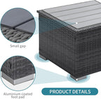 NICESOUL 11 Piece L Shaped Outdoor Conversation Set, 29.3'' High Back Comfy Wicker Patio Sectionals, Large Size Wide & Deep Seat Sofa Couches, 9 Seater Modern Furniture, 2 Color Cushion Teal & Gray