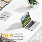 FOLUBAN 70.9" Modern Computer Desk with Z-Shaped Legs, Industrial Executive Home Office Desk for 2 Person, Large Writing Study Table for Bedroom, Gaming Workstation, White