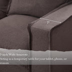 Modern Sectional Sofa for Living Room, Upholstered 2-Seater Modular Couches Linen Fabric Love Seat for Home Furniture, Grey