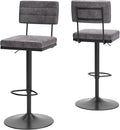 Signature Design by Ashley Strumford Modern 30.75" Adjustable Bar Height Barstool, 2 Count, Gray