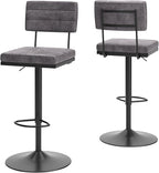 Signature Design by Ashley Strumford Modern 30.75" Adjustable Bar Height Barstool, 2 Count, Gray