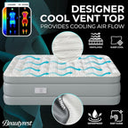Beautyrest Luxaire, Queen Size Luxury Air Mattress, 20 Inch Height with Cool Vent Top, Smart Auto Shut-Off Pump, Puncture Resistant Ever Firm Fabric with Edge Support