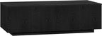 Henn&Hart 48" Fluted Rectangular Low-Profile Coffee Table for Living Room, Family Room, or Office, Black Grain
