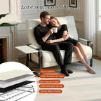 Faux Leather Sectional Couches for Living Room 3 Piece Loveseat and Chair Set with Flip Up Tray Tables Side Pockets Modern Modular Sectional Sofa for Office (2-Seat+1-Seat+1-Seat, Beige)