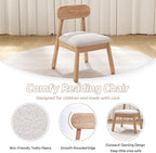 Kid Chair, Shepra Toddler Chairs Comfy Reading Chair for Kids Bedroom, Activity Table Chairs with Solid Wood Legs, Little Kids Furniture Wooden Stool for Children Playroom/Nursery/Gifts, White