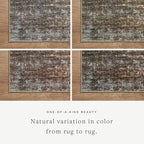 Loloi Amber Lewis Billie Collection, Tobacco & Rust 2'-6" x 7'-6" Area Rug – Antique & Distressed Accent Rugs for Living Room, Bedroom, Entryway & Hallway, No Shed High Traffic Area Home Decor Rug