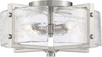Bofea-Modern Semi Flush Mount Ceiling Light Chrome Drum Light Fixture with Hand-Blown Glass Shade 4-Lights Hallway Lighting Fixtures Farmhouse Ceiling Lights for Dining Room Foyer Entryway Lamp