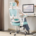 Office Chair - Ergonomic Office Chair with Back Support, Ergonomic Computer Chair - Home Office Desk Chairs, 400lbs Wide Seat Big and Tall Office Chairs with Headrest, Comfy Desk Chairs(Blue)