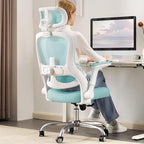Office Chair - Ergonomic Office Chair with Back Support, Ergonomic Computer Chair - Home Office Desk Chairs, 400lbs Wide Seat Big and Tall Office Chairs with Headrest, Comfy Desk Chairs(Blue)