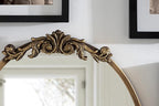 Kate and Laurel Arendahl Ornate Glam Oval Wall Mirror, 18 x 24, Antique Gold, Beautiful Bohemian Mirror for Wall