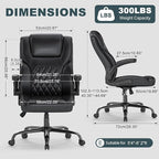 AnyGod Executive Office Chair, Comfy Ergonomic Computer Desk Chairs with Flip-up Armrests, Lumbar Support, High Back, 360° Swivel and Rocking Function for Home Office