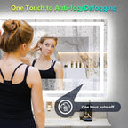 48x38 Inch RGB LED Bathroom Mirror Front Light and RGB Backlit Lighted Vanity Mirror for Bathroom Wall Mounted Dimmable Anti Fog Memory Shatter-Proof IP54 Waterproof Horizontal/Vertical