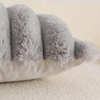 Neelvin Grey Faux Fur Cozy Soft Striped Decorative Throw Pillow Covers 20x20 inch Set of 2,Velvet Pillowcase Cushion Case for Sofa Couch